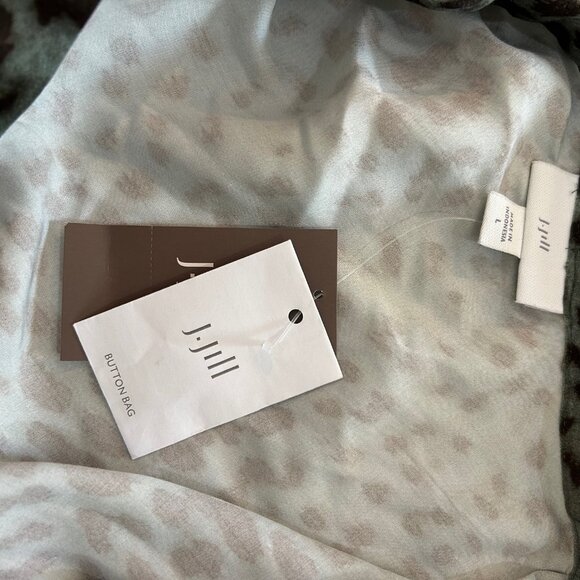 J Jill Animal Printed A-Line Midi Skirt SZL Storm Cloud Majestic Leopard Flowy - Picture 8 of 8